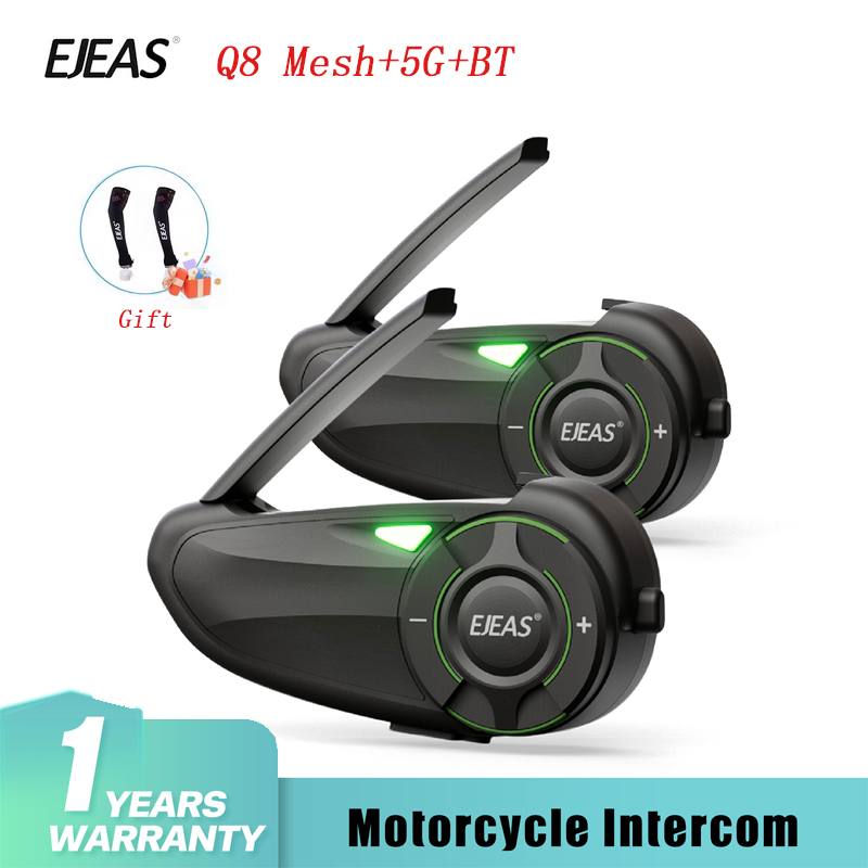 Universal Motorcycle Helmet Intercom Headset - 1/2Pcs EJEAS Q8 오토바이 메쉬 그룹