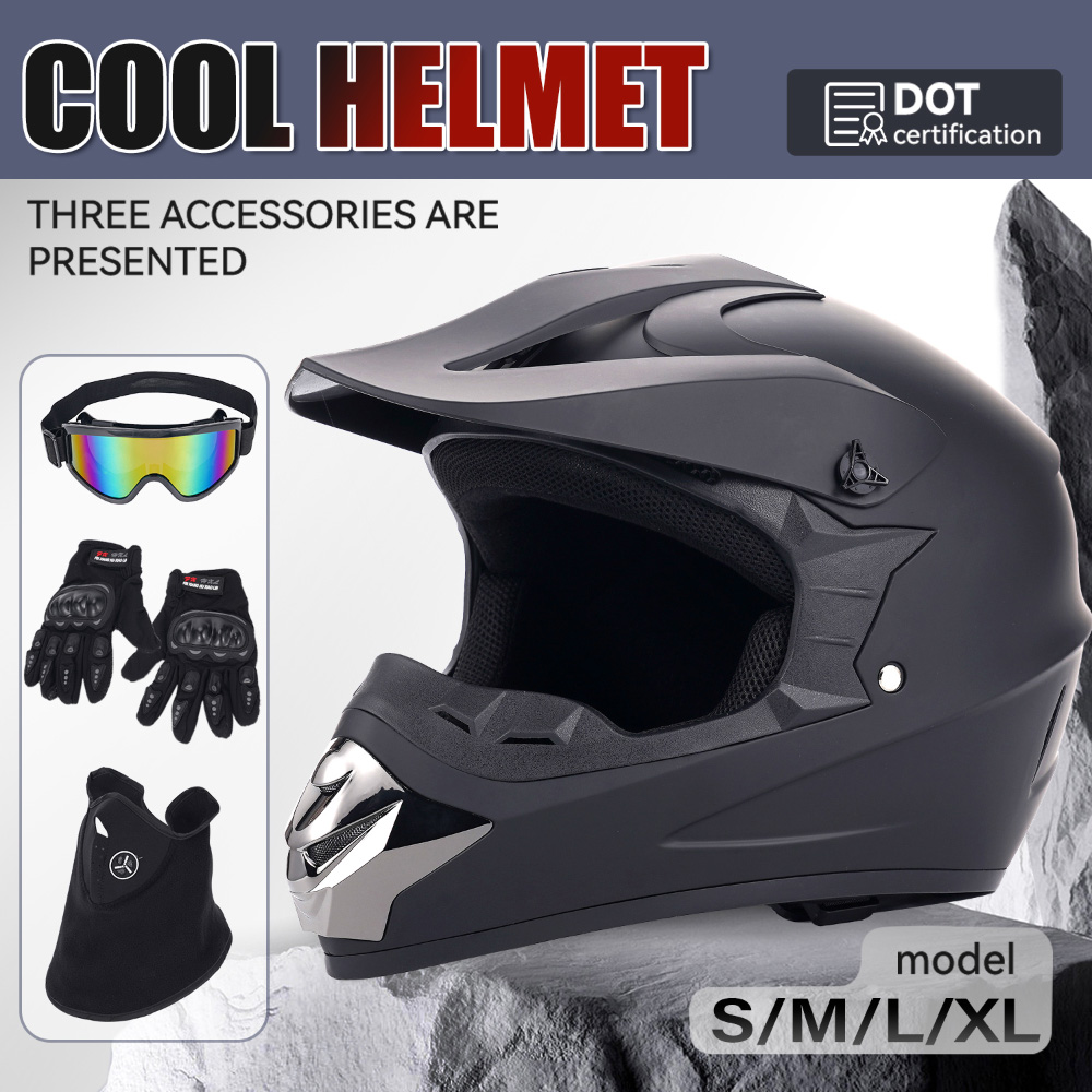 Off Road Motocross Helmet Goggles Set - 오프로드 오토바이 헬멧 4종 세트 성인용