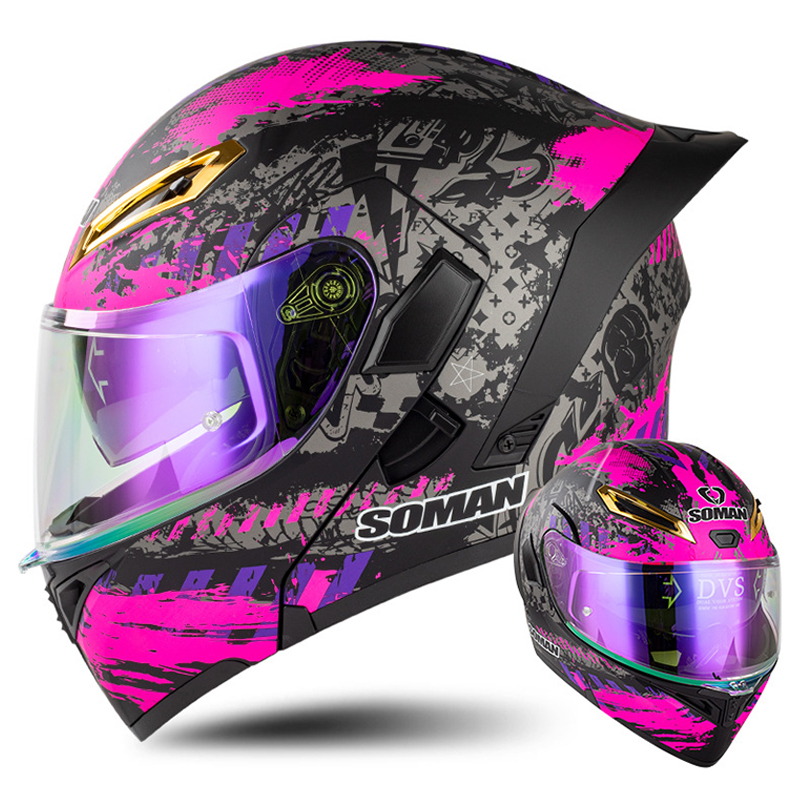 Modular Flip Up Motorcycle Helmet Dot Approved - DOT 승인 남성용 오토바이 헬멧, 듀얼