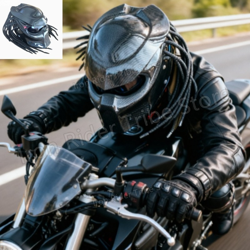 Custom Predator Motorcycle Helmet - HOT 레이싱 프레데터 카본 파이버 풀페이스
