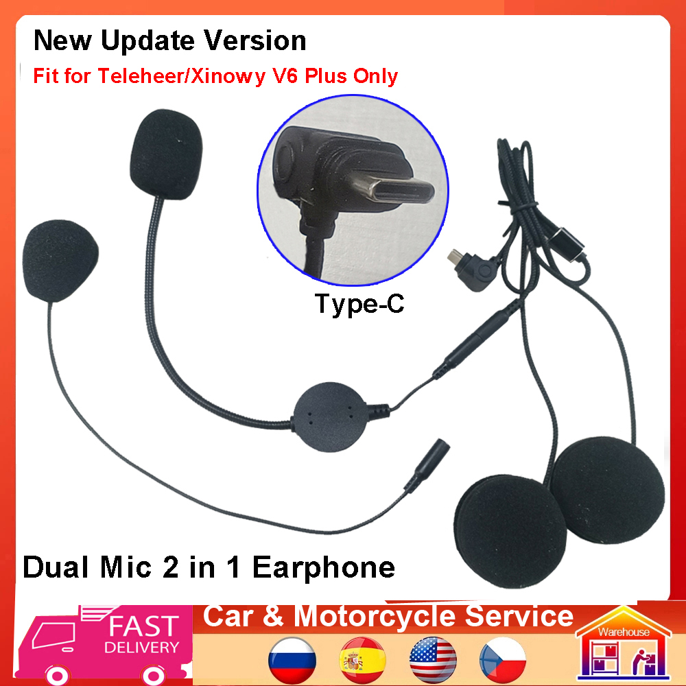 Universal Motorcycle Helmet Intercom Headset - Type-C 이어폰 스피커 2 in 1