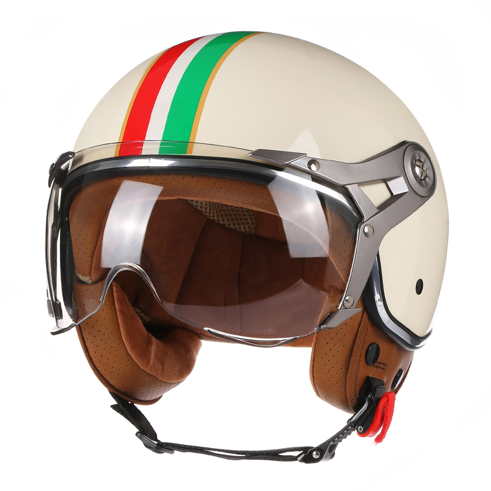 Vintage Open Face Retro Helmet - DOT 오픈 페이스 3/4 오토바이 레트로