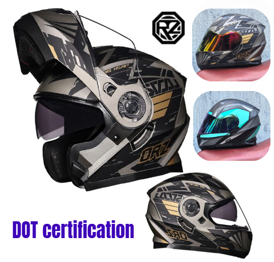Dual Visor Motorcycle Racing Helmet - Orz 풀 페이스 듀얼 바이저 오토바이