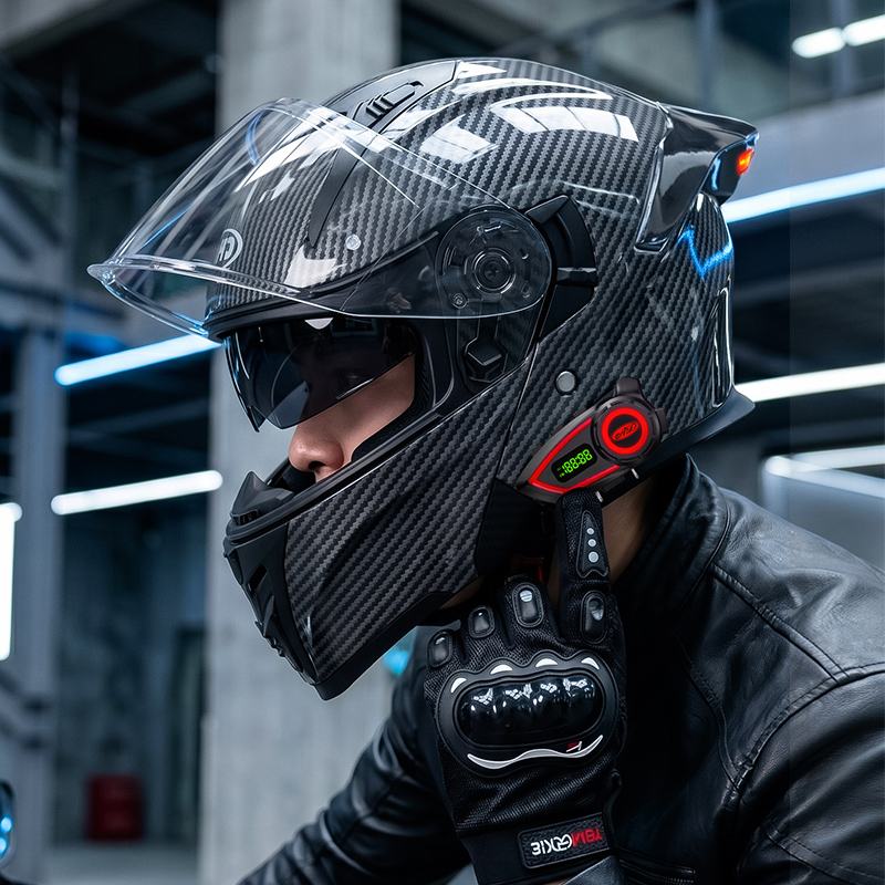 Modular Flip Up Motorcycle Helmet Dot Approved - ABS 소재 오토바이 헬멧, 더블 바이저