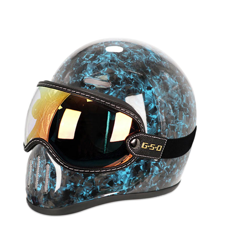 레트로 탄소 섬유 풀페이스 헬멧, 개성 있는 경량 쉘  - Carbon Fiber Lightweight Motorcycle Helmet 리뷰 및 가격