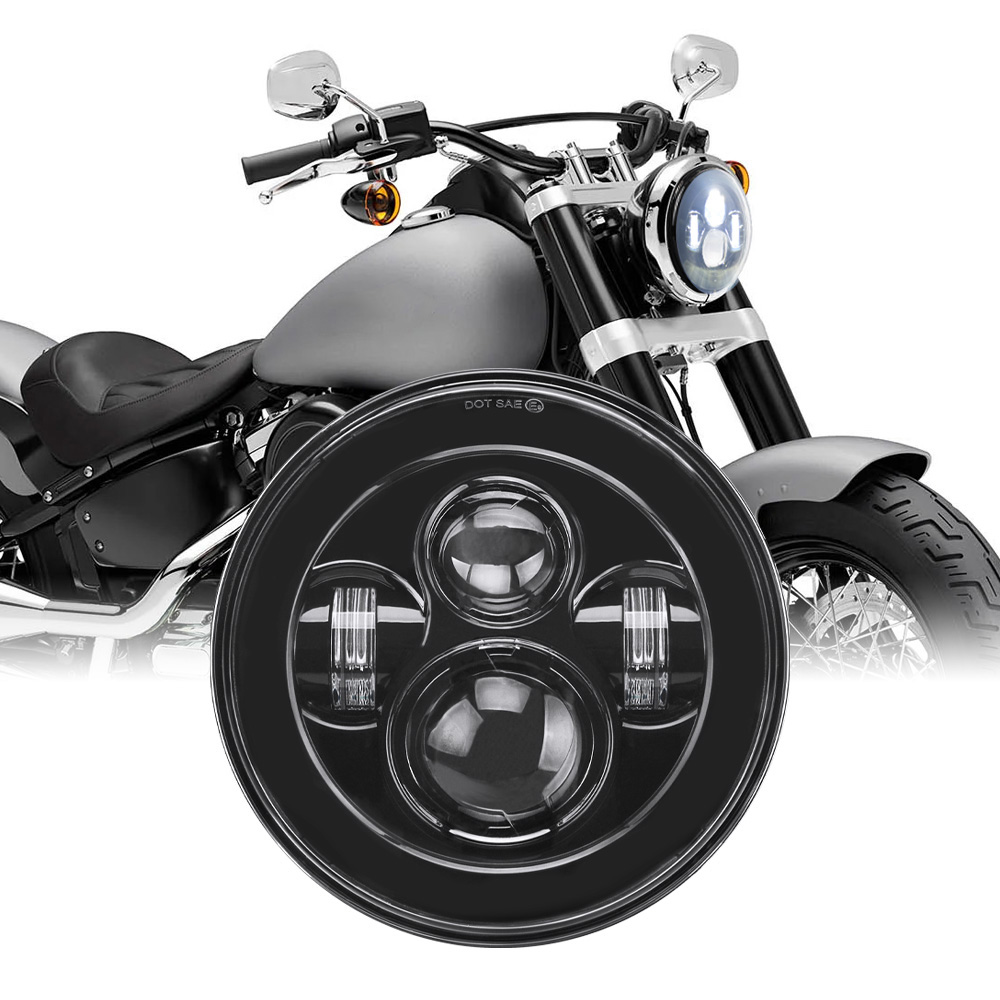 오토바이 Harley Yamha Honda 라운드 헤드 - Universal Motorcycle Led Headlight Projector 리뷰 및 가격