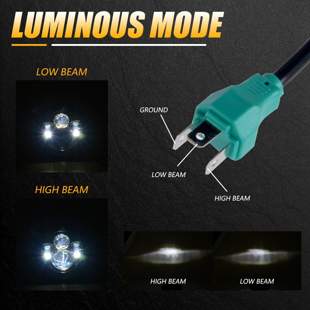 오토바이 Harley Yamha Honda 라운드 헤드 - Universal Motorcycle Led Headlight Projector 리뷰 및 가격