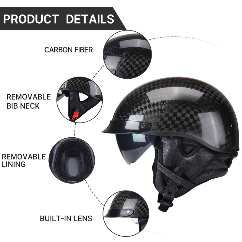 경량 12K 광택 블랙 탄소 섬유 스쿠터 오토바이 반  - Carbon Fiber Lightweight Motorcycle Helmet 리뷰 및 가격
