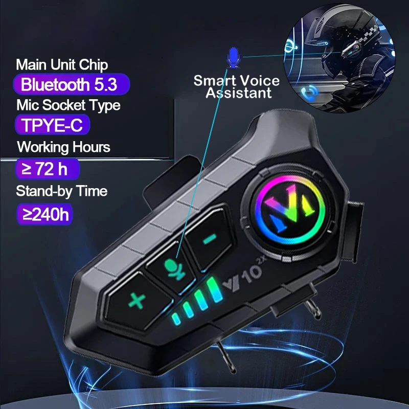 V10 2X 블루투스 오토바이 헬멧 인터콤 300M 무 - Universal Motorcycle Helmet Intercom Headset 리뷰 및 가격