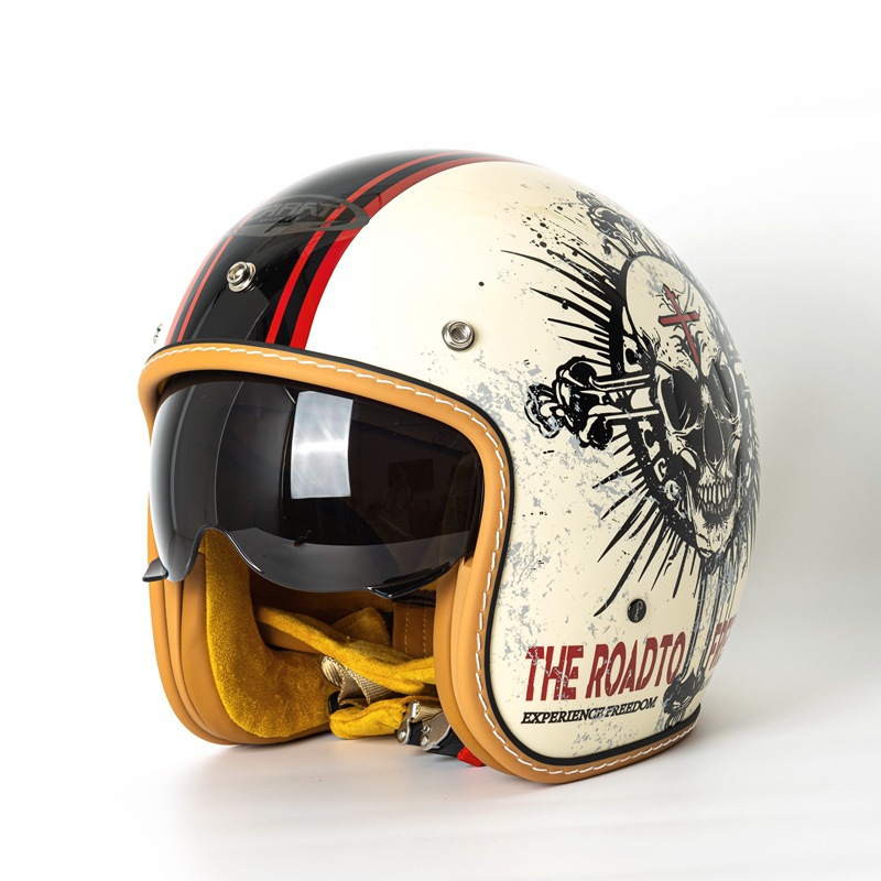 빈티지 오픈 페이스 오토바이 헬멧 레트로 3/4 라이딩 - Vintage Open Face Retro Helmet 리뷰 및 가격
