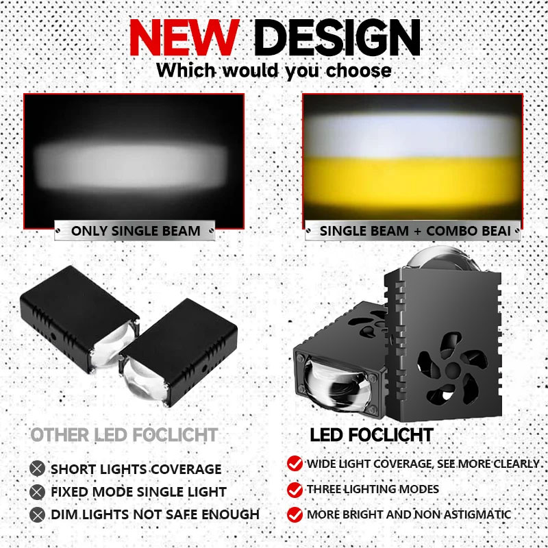1개/2개 미니 LED 드라이빙 라이트 프로젝터 렌즈  - Universal Motorcycle Led Headlight Projector 리뷰 및 가격