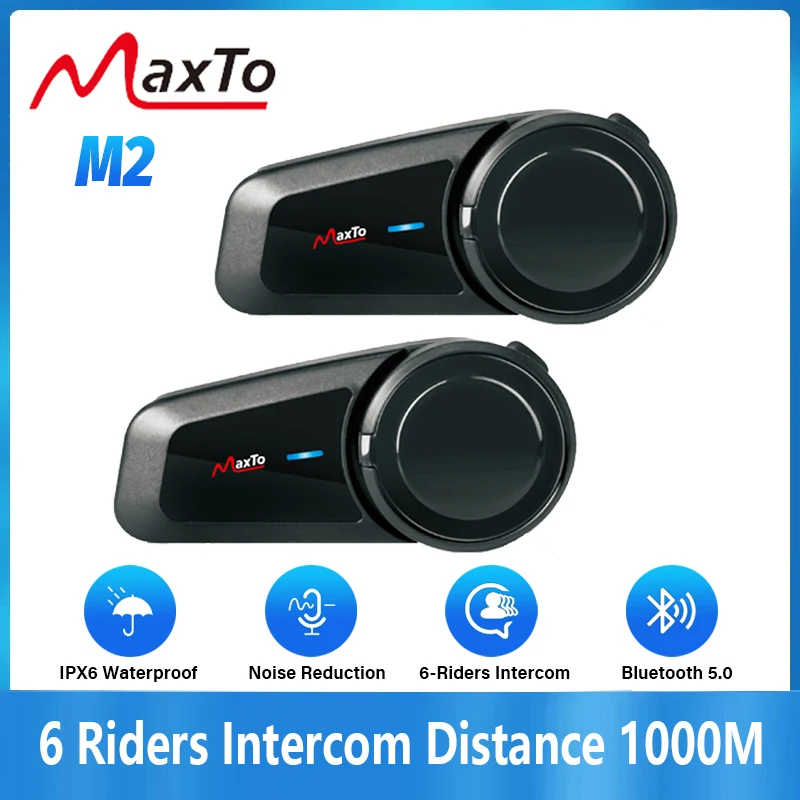 2PCS Maxto M2 오토바이 헬멧 블루투스 헤드셋 - Universal Motorcycle Helmet Intercom Headset 리뷰 및 가격