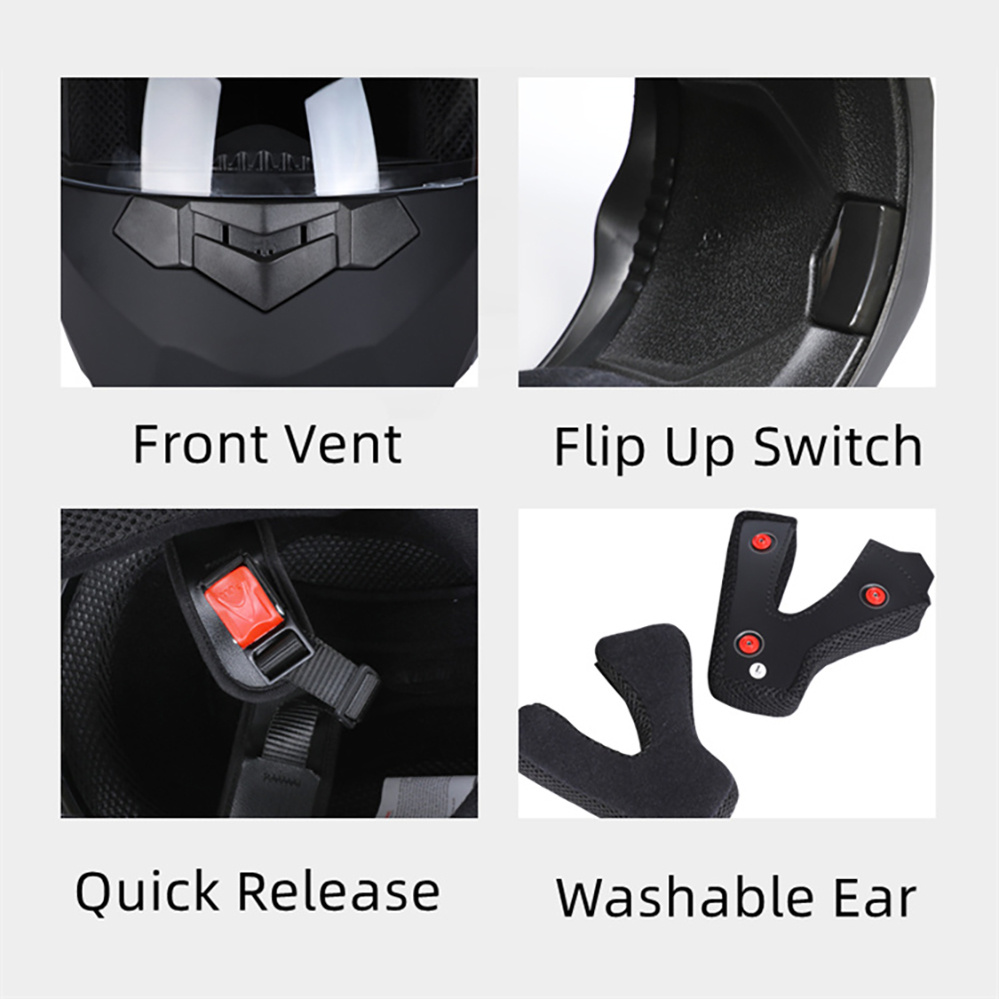 모듈형 이중 렌즈 오토바이 헬멧 최신 플립 페이스 안전 - Modular Flip Up Motorcycle Helmet Dot Approved 리뷰 및 가격