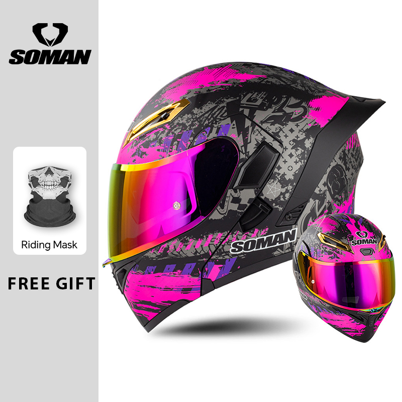유니섹스 DOT 승인 듀얼 바이저 플립업 오토바이 헬멧 - Dual Visor Motorcycle Racing Helmet 리뷰 및 가격