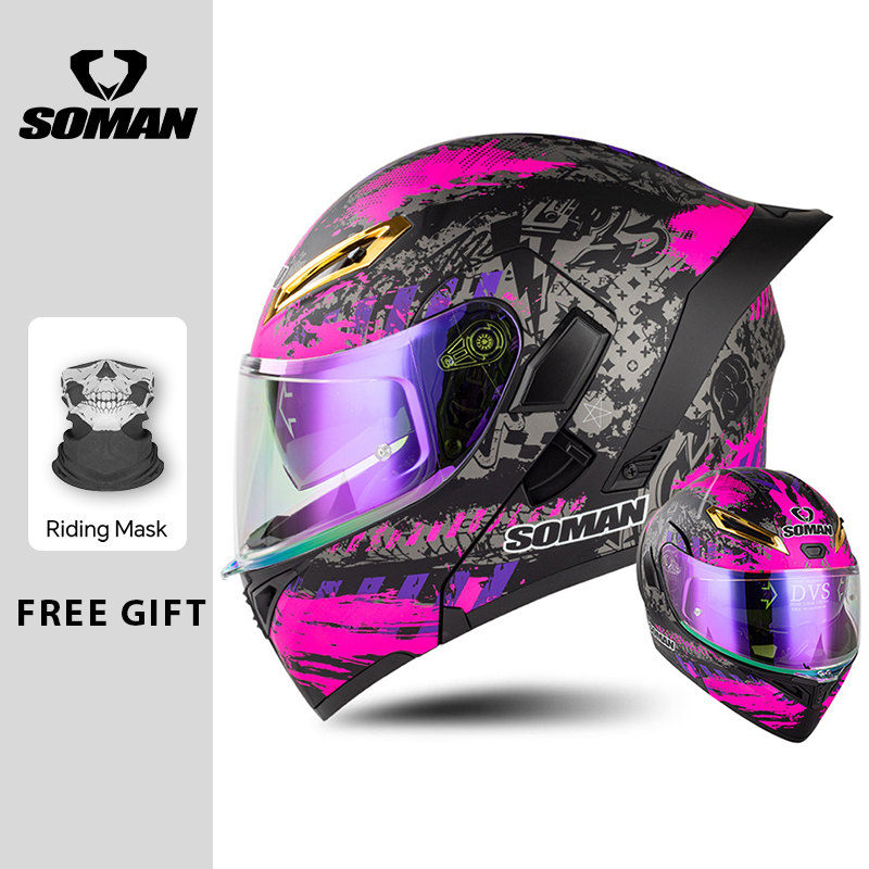 유니섹스 DOT 승인 듀얼 바이저 플립업 오토바이 헬멧 - Dual Visor Motorcycle Racing Helmet 리뷰 및 가격