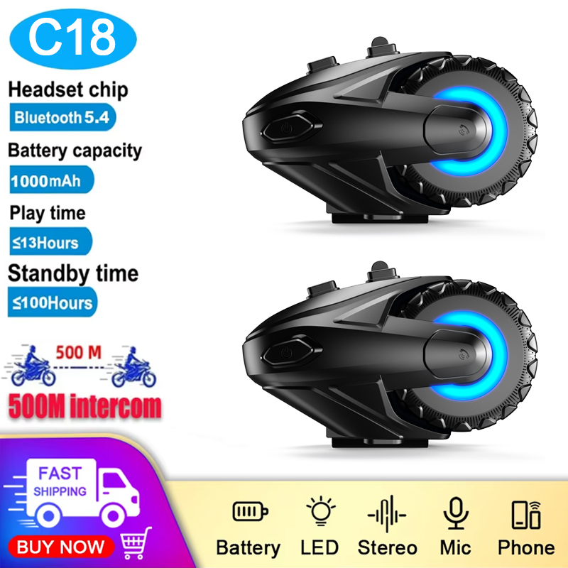 1/2Pcs 오토바이 블루투스 5.4 헬멧 인터콤 헤드 - Universal Motorcycle Helmet Intercom Headset 리뷰 및 가격
