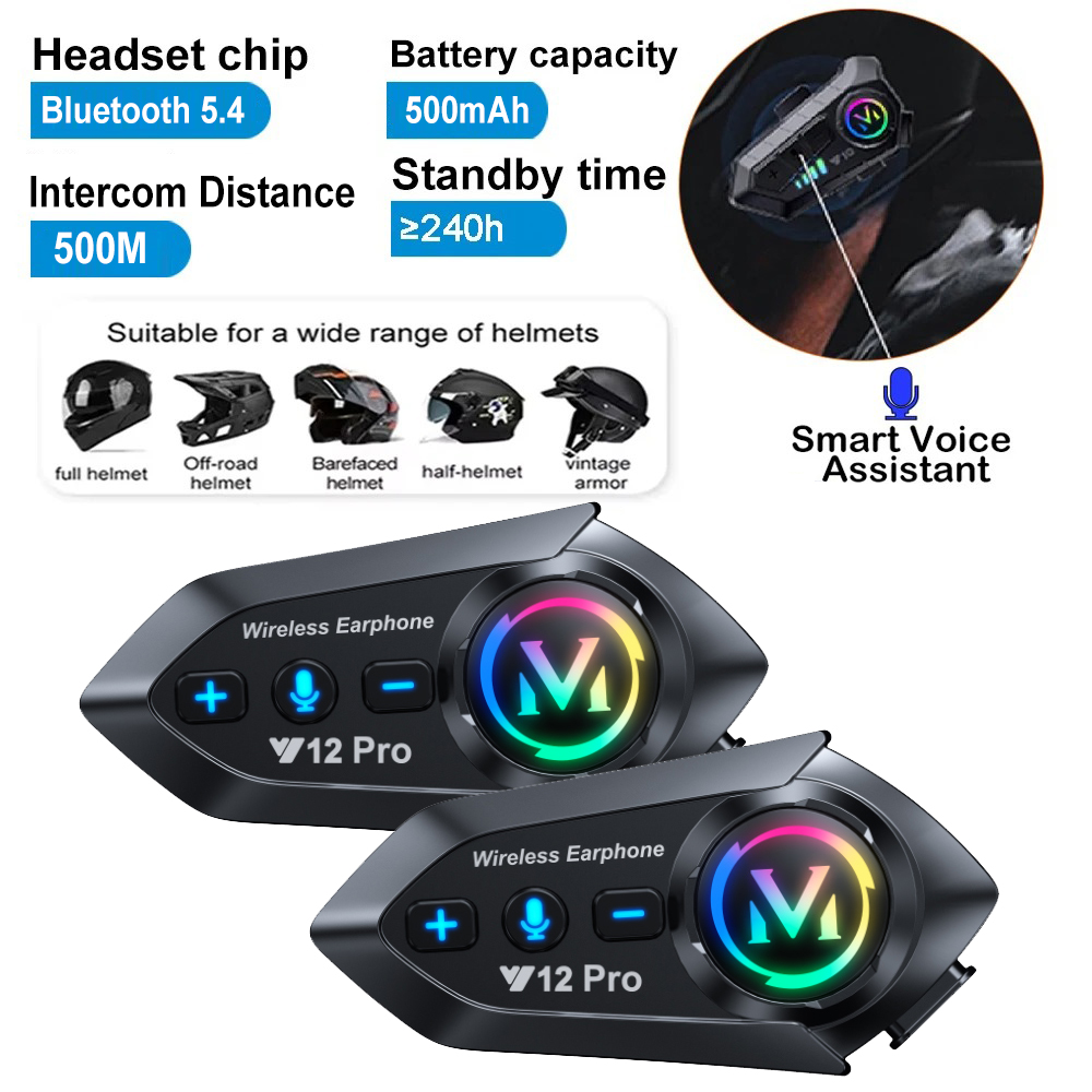 Y12 Pro 오토바이 헬멧 블루투스 인터콤 거리 50 - Universal Motorcycle Helmet Intercom Headset 리뷰 및 가격