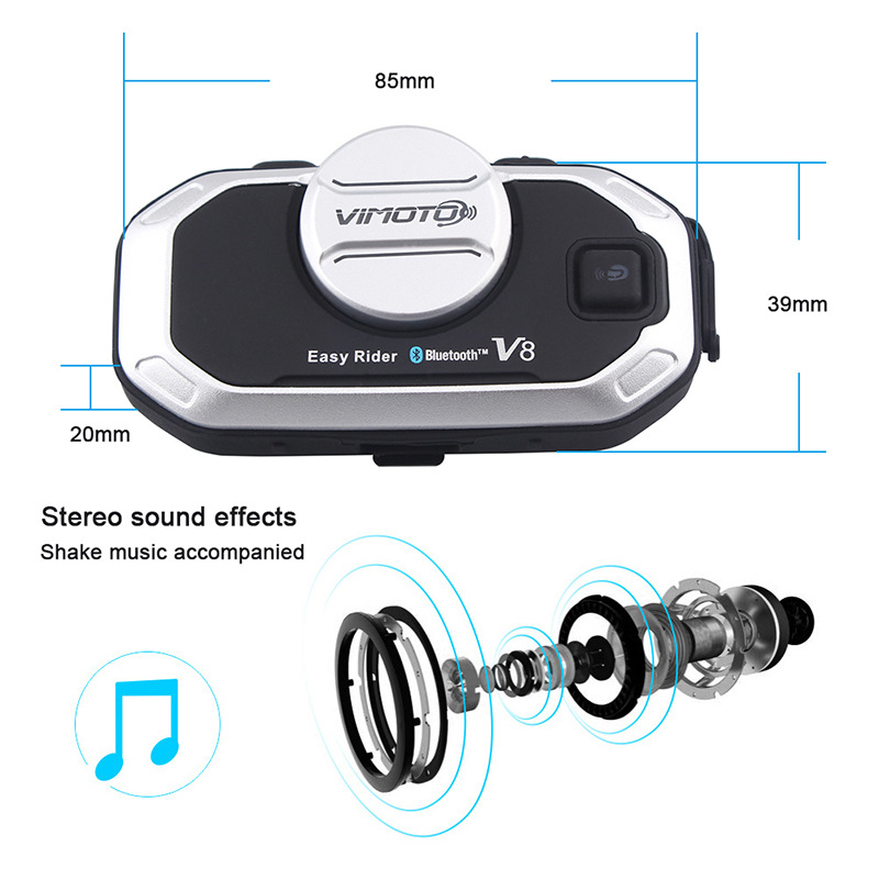 비모토 V8 오토바이 헬멧 헤드셋 블루투스 스테레오 인 - Universal Motorcycle Helmet Intercom Headset 리뷰 및 가격