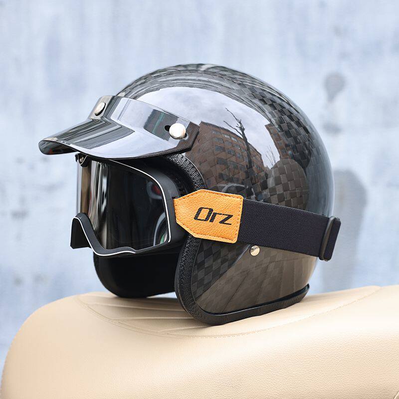 2026 카본 파이버 빈티지 헬멧 오토바이 헬멧 3/4 - Carbon Fiber Lightweight Motorcycle Helmet 리뷰 및 가격
