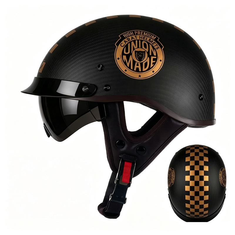 탄소 섬유 오토바이 하프 헬멧, 남성 및 여성을 위한  - Carbon Fiber Lightweight Motorcycle Helmet 리뷰 및 가격