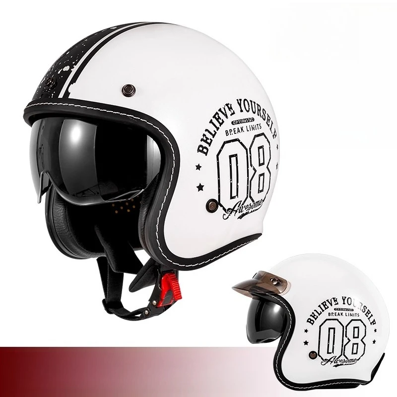 오픈 페이스 오토바이 헬멧 빈티지 모토 헬멧 유니크 레 - Vintage Open Face Retro Helmet 리뷰 및 가격