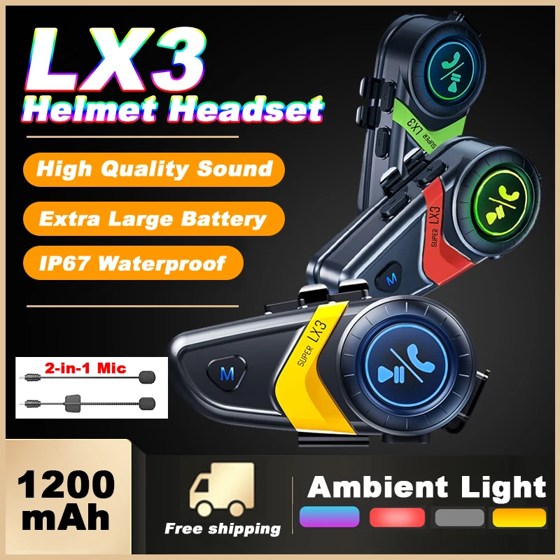 LX3 오토바이 헬멧 헤드셋, 무선 블루투스 5.0 이 - Full Face Motorcycle Helmet With Bluetooth 리뷰 및 가격